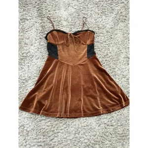 Urban Outfitters Brown Velvet Lace Corset Sleep Dress Fairycore Whimsigoth S thumbnail 3