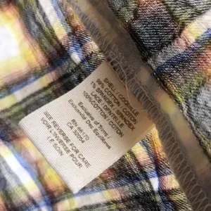 Free People Women's Flannel Plaid Crochet Lace Button Up Shirt Yellow Size XS thumbnail 7