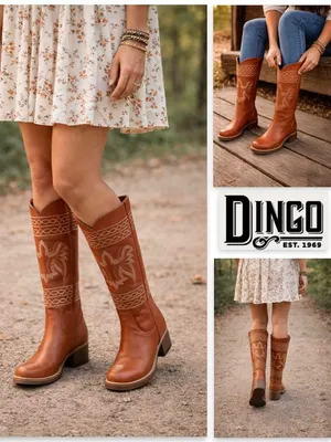 Free People x Dingo Avalon Embroidered Western Boots Russet Size 7.5 thumbnail 2