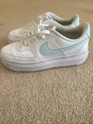 Nike Women's Court Vision Alta Leather 'White/Blue' Women Size 9 thumbnail 4