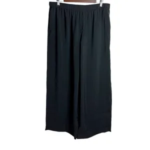Madewell Wide Leg‎ Elastic Waist Lightweight Pants Size Large Black thumbnail 2