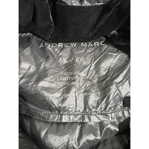 Andrew Marc Long Down Puffer Coat Black XL 650 Fill Packable Hooded Winter thumbnail 14