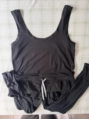 Vuori Black Women's Sleeveless Jumpsuit with Drawstring thumbnail 4