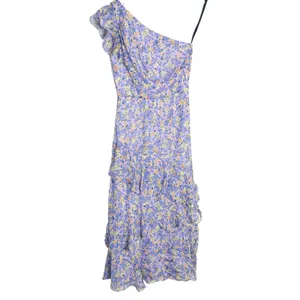 Shoshanna Lavender Purple Priya Floral Print One Shoulder Midi Cocktail Dress 0 thumbnail 2