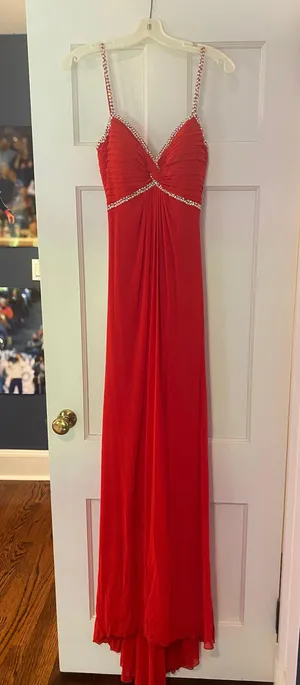 Abbi Vonn Red Embellished Prom Dress thumbnail 1