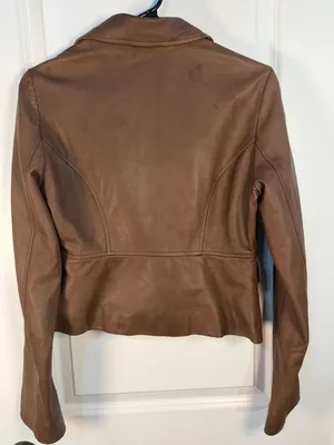John Carlisle Women's Brown Leather Blazer Jacket Size S thumbnail 4