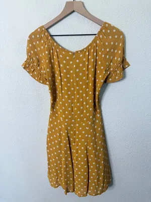 Reformation‎ Arlene Dress Yellow Polka Dot Womens Size 2 thumbnail 7