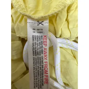 Anthropologie Daily Pratice Yellow White Zip Front Smocked Bubble Mini Dress S thumbnail 8