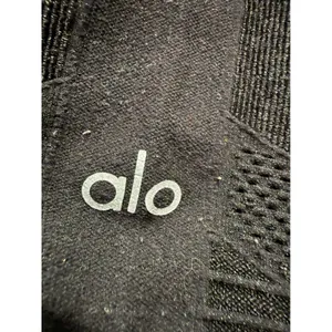 Alo Yoga Womens Black Moto High Waist Ribbed Mesh Inset Leggings Size Medium thumbnail 4