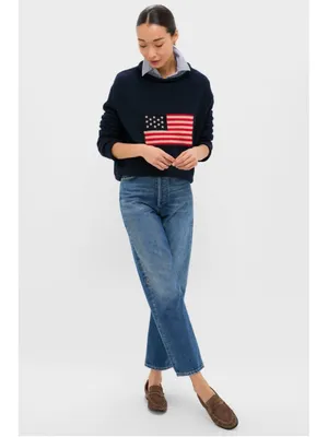 TUCKERNUCK Cotton Rollneck Americana Sweater Navy Academia Prep Thick Old Money thumbnail 6