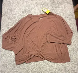 All in Motion Mauve Twist Front Long Sleeve Athletic Top Size 4X‎ NWT thumbnail 1