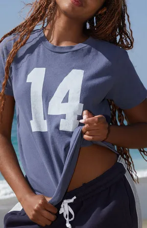 John Galt Brandy Melville 14 T-Shirt Navy thumbnail 1