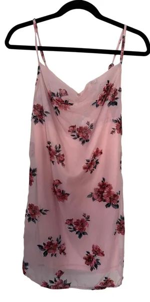 American Eagle XS Pink Floral Velvet Burnout Mesh Cami Tank Top Sheer Lined thumbnail 1