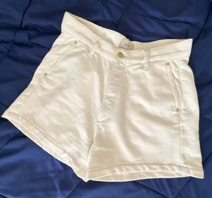 DL1961 Hepburn High Rise French Terry Shorts White Size 27 thumbnail 1
