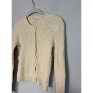 REFORMATION Natalie Cable Stich Cardigan Sweater In Lemon Icing XS NEW READ thumbnail 16