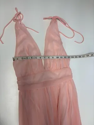 Lucy in the Sky Chiffon Slit Maxi Dress in Rose Blush- NEW Without Tag - Size S. thumbnail 7