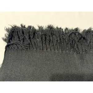 V. Fraas Black Acrylic Fringe Wrap Shawl Open Front Cape One Size thumbnail 7