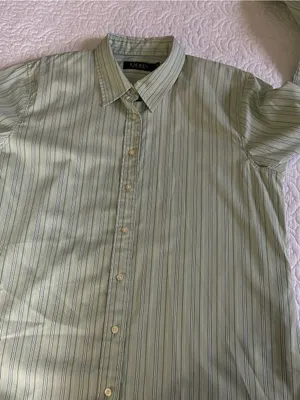 Ralph Lauren Light Green Striped Button Down Shirt Size Large thumbnail 9