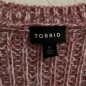 Torrid Pullover‎ Slouchy V-Neck Tunic Sweater Chunky pink ombre Stripe M/10/00 thumbnail 9