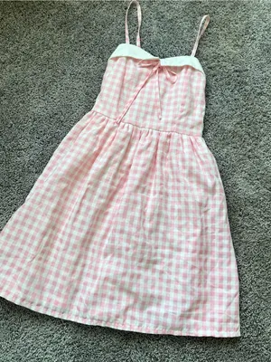 Handmade Vietnam Coquette Pink Gingham Sundress thumbnail 2