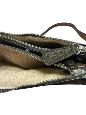 Guess Brown Logo Monogram Bag thumbnail 4