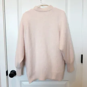 Vintage‎ Venesha Pink Angora Cardigan Sweater Large Button Front Fuzzy Coquette thumbnail 4