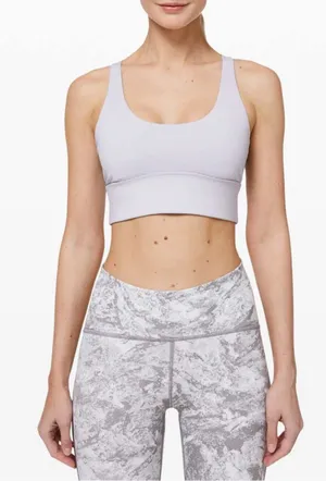 Women’s Lululemon Free To Be Moved Bra Silver Lilac Size 6 thumbnail 1