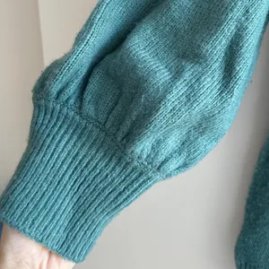 Express Teal Cowlneck Balloon Sleeve Sweater, Size Large thumbnail 5
