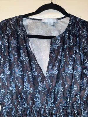 Hill House The Rosely Dress - Navy Cala Paisley - Size S thumbnail 6