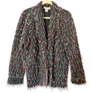 VINTAGE ICING Confetti Fringe Yarn Blazer Jacket thumbnail 1
