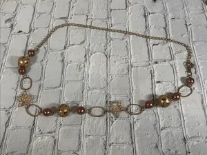 Bronze Gold Tone Chain Y2K Belt Necklace Waist Chain Boho thumbnail 3
