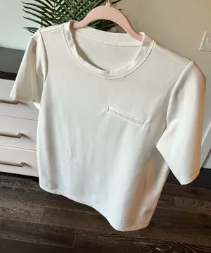 Cream Short Sleeve Pocket Tee thumbnail 1