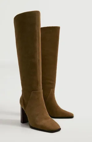 Mango NWT Bovine Jinete Leather Boots in Brown thumbnail 3