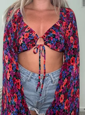 Cropped Floral Top thumbnail 1