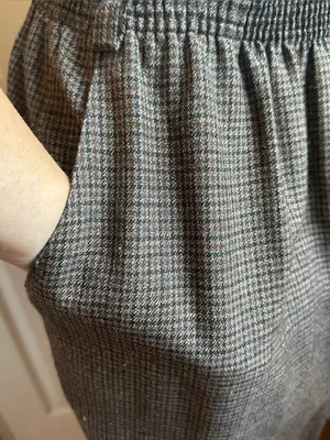 Briggs New York Color Browns Black Houndstooth Elastic Waist Midi Skirt Sz 12 thumbnail 5