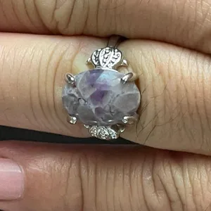 Purple amethyst S925 silver women ring size 7 thumbnail 9