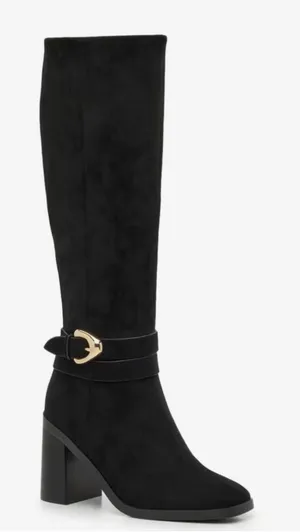 DV Dolce Vita Women's Finnian Black Knee High Block Heel Boots Size 7 Wide calf thumbnail 1