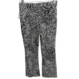 Maeve The Margot Kick Flare Cropped Pants Women’s X-Small Black White Floral thumbnail 3
