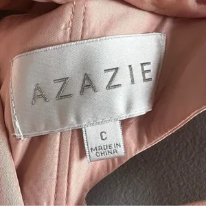 AZAZIE SHANIA NWT Rose Gold Sheath V-Neck Pleated Stretch Satin Dress Size C thumbnail 13