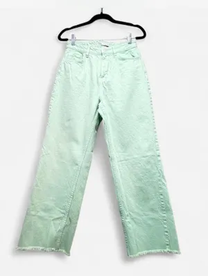 🌿 Not Your Average Blue Denim! 💚 Zara Mint Wide Leg Jeans (US 2 / EUR 34) thumbnail 5