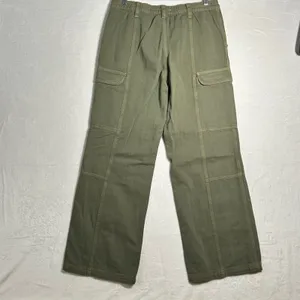 Pacsun Low Rise Puddle Cargo Pants Olive‎ Green Women's Size L Wide Leg thumbnail 2