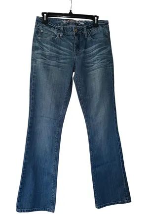 American Eagle Womens 6‎ Reg Bootcut Jeans Medium Wash Blue Stretch Denim thumbnail 1