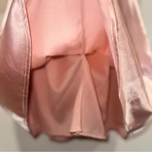Lucy In The Sky Pink Satin Bow Strap Mini Dress Sweetheart Bustier A line Ruched thumbnail 8
