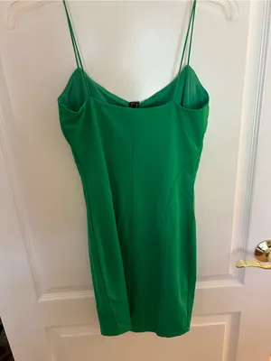 Forever 21 Emerald Green Spaghetti Strap Sheath Dress thumbnail 2