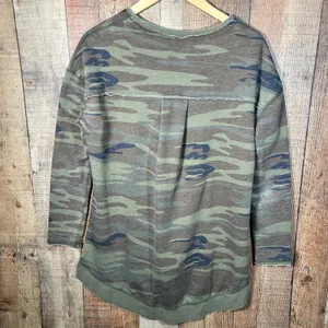 Z Supply XS Camo Weekender Pullover Sweatshirt Baby French Terry Distressed thumbnail 7
