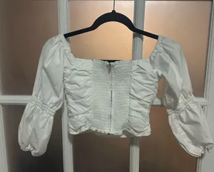 Reformation off the shoulder top in white thumbnail 3