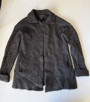 Rachel Zoe Charcoal Gray Wool‎ Blend Long Coat Classic Winter Outerwear size M thumbnail 1