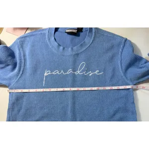 Pennant Sportswear Blue Ribbed Long Sleeve Top Paradise‎ Graphic Women's Small thumbnail 6