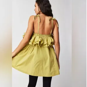 NWOT Free People Have A Thing For You Mini Dress In Palm Leaf Small thumbnail 4