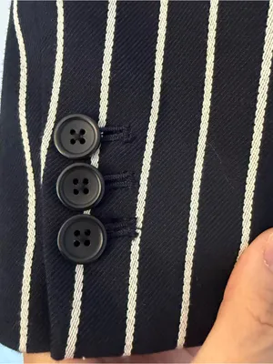 Banana Republic Black Blazer with White Pinstripes thumbnail 4